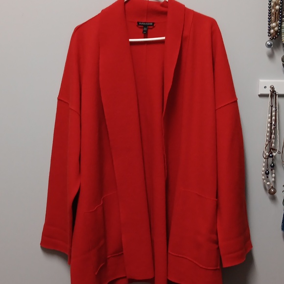 NWOT Eileen Fisher shawl collar wool jacket, size large - Picture 7 of 9